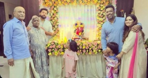 In pictures: Rare pic of Rohit Sharma with brother, family on Ganesh Chaturthi in Mumbai