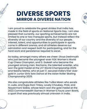 'Our achievements reflect the diversity of our country' – Tendulkar urges Indians to celebrate non-cricket sports