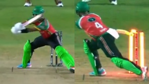 Watch: Shai Hope bizarrely gets hit-wicket on wide ball in Caribbean Premier League