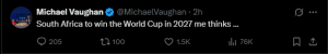 Massive prediction: 'South Africa to win the 2027 ODI World Cup'